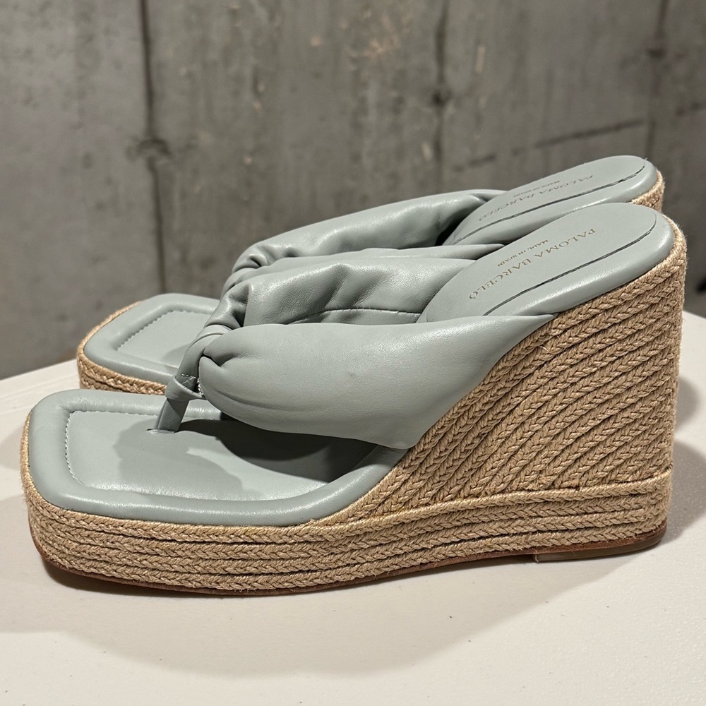 Paloma Barcelo NWOB 39 Tess Slip On Espadrille Platform Wedge Sandals Leather - Picture 4 of 7